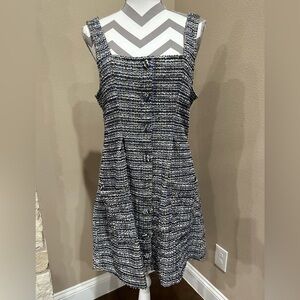 Free People Maxx Mini Shift Dress Women's M Midnight Combo Square Neck Pockets